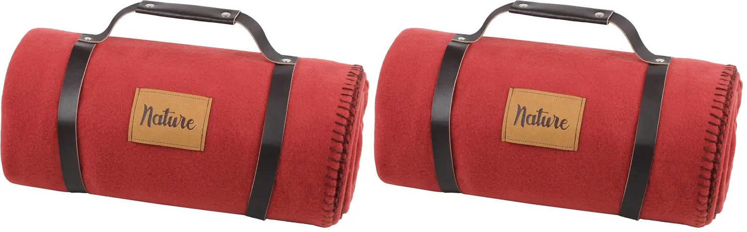 STOF Dawson plaid polaire 130x150 cm rouge polyester