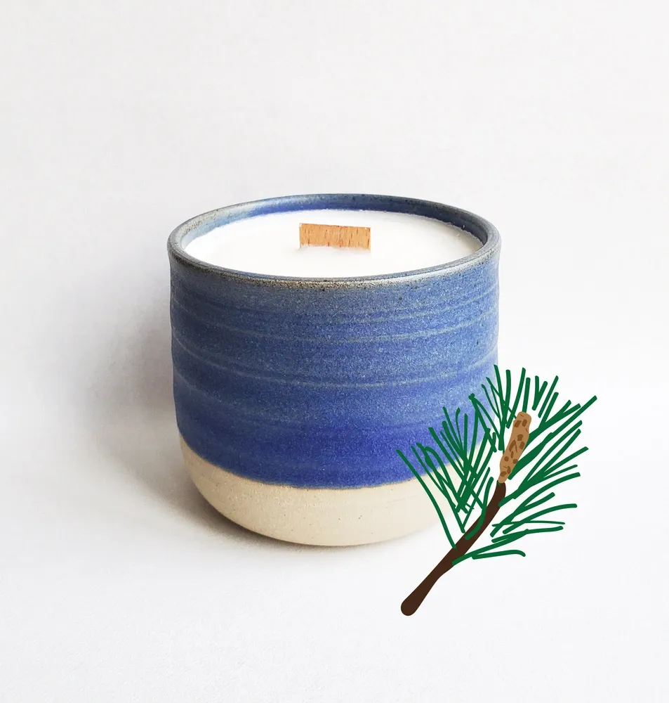Tribu Indigo Pin Sylvestre bougie parfumée 30h mèche bois