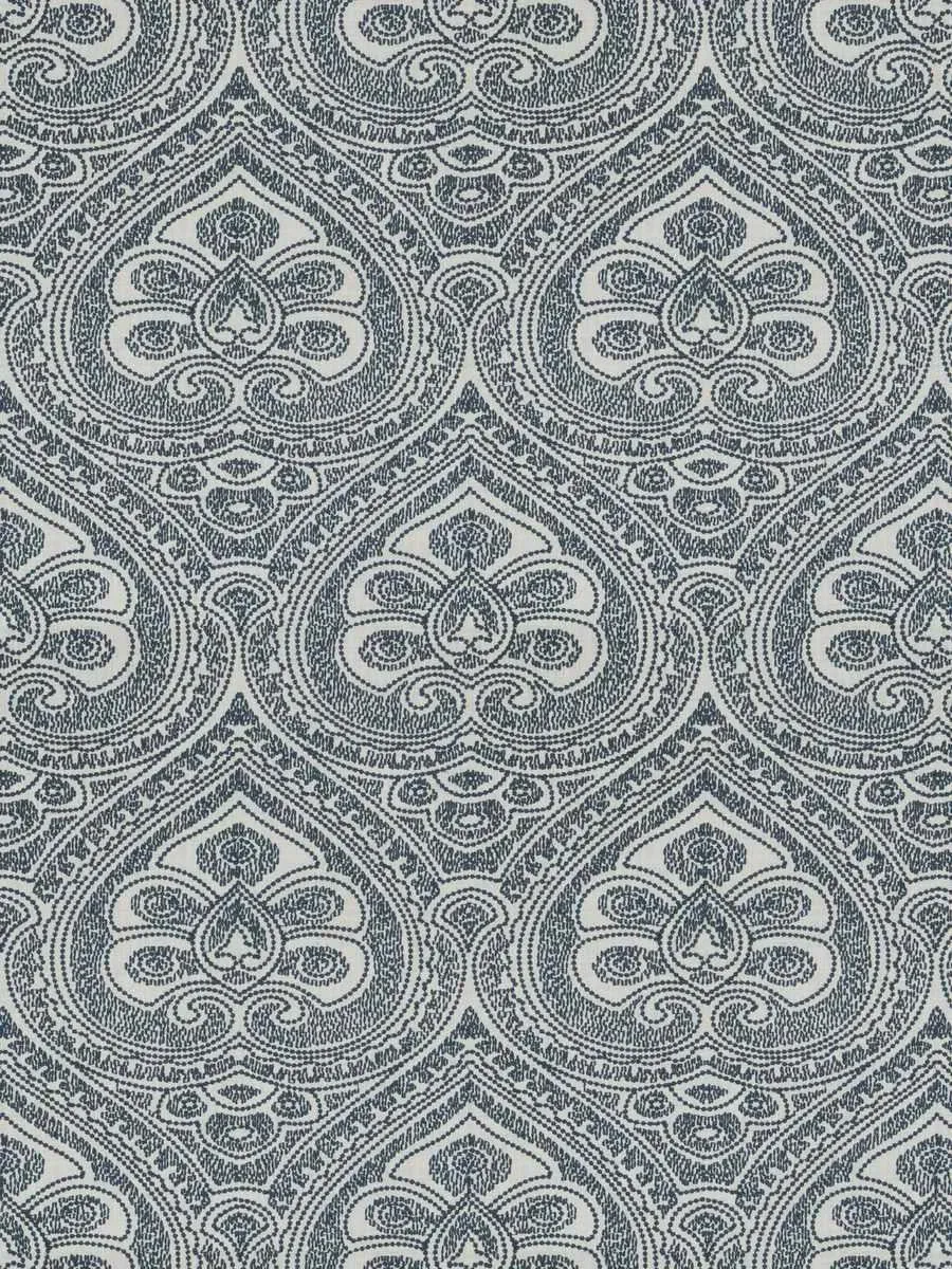 French General Indigo La Moreaux Bleu tissu ameublement