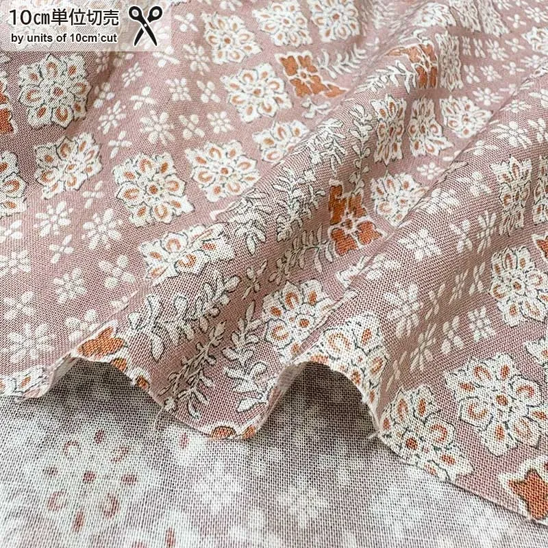 Yoko Saito 2026-05-A03 tissu coton au mètre rose carreaux