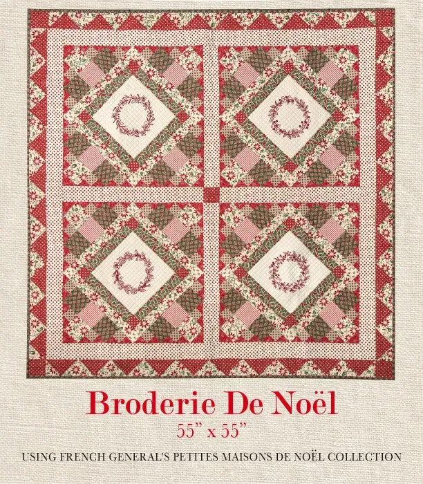 French General Broderie de Noël Petites Maisons patron quilt