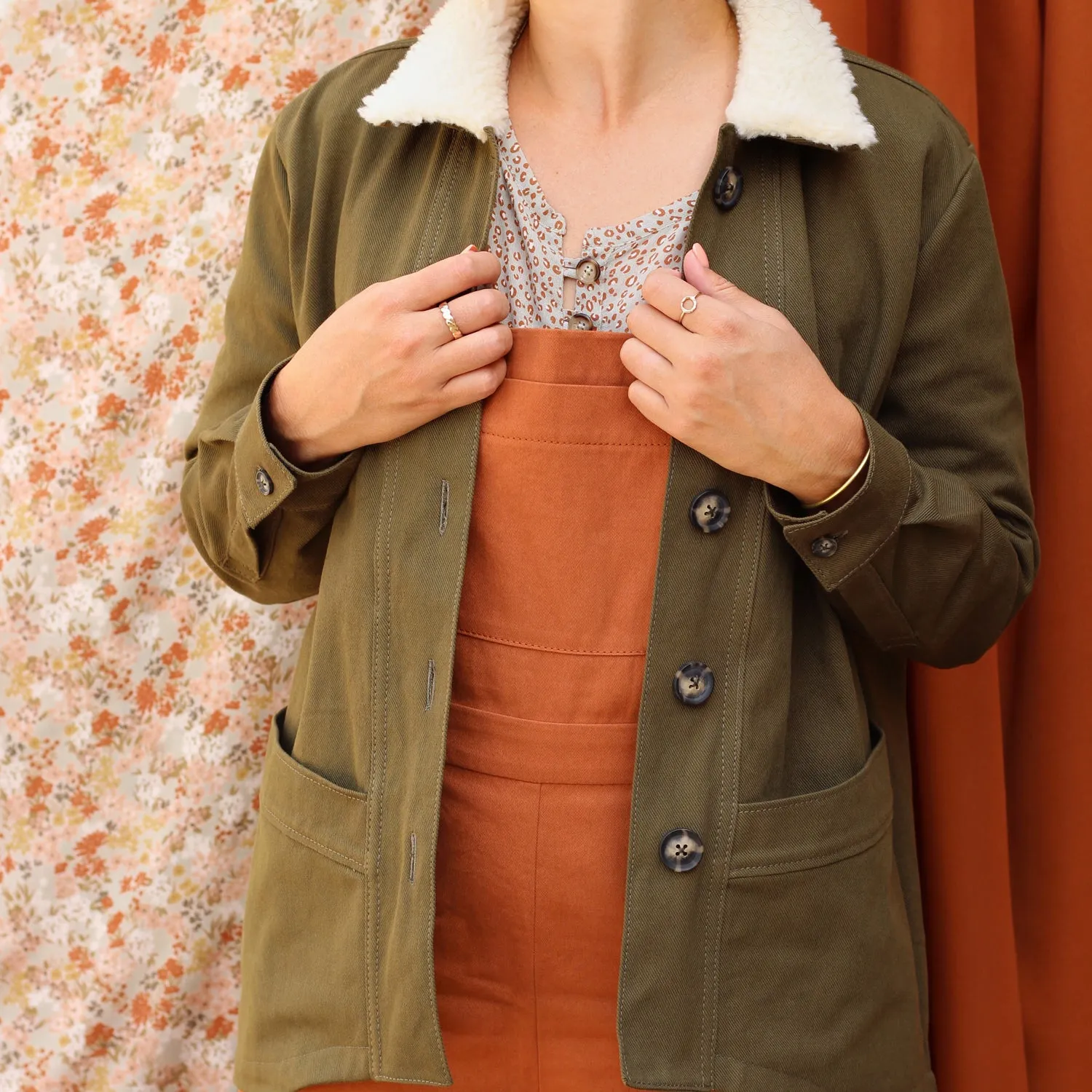 La Maison Naïve gabardine twill lourde tissu olive coton