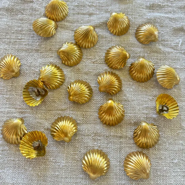 French General boutons laiton coquillage 12 mm lot de 2