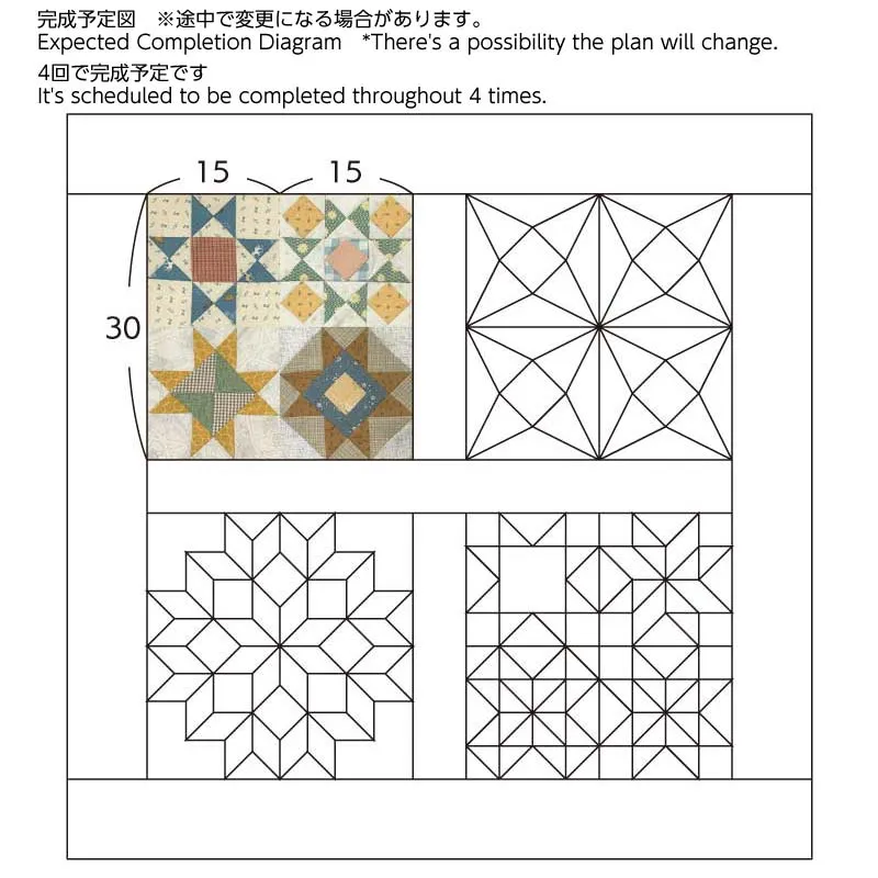 Yoko Saito Star Sampler Quilt 1 kit patchwork étoiles