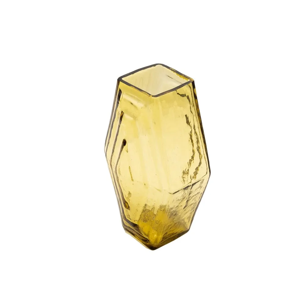 La Maison Naïve vase hexagonal vert olive verre recyclé