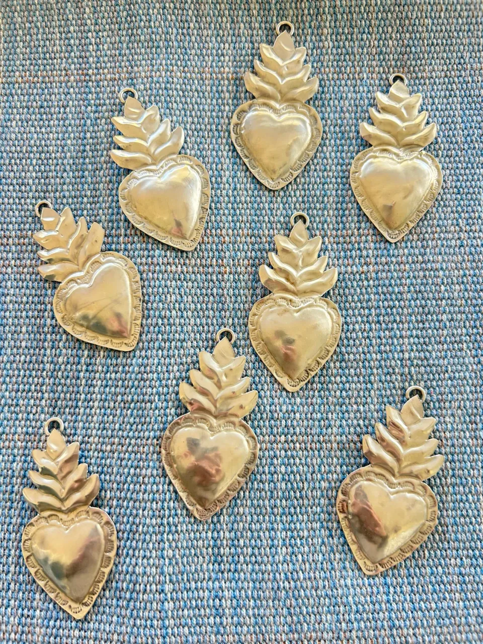 French General German Silver Heart Milagro breloque coeur 5 cm
