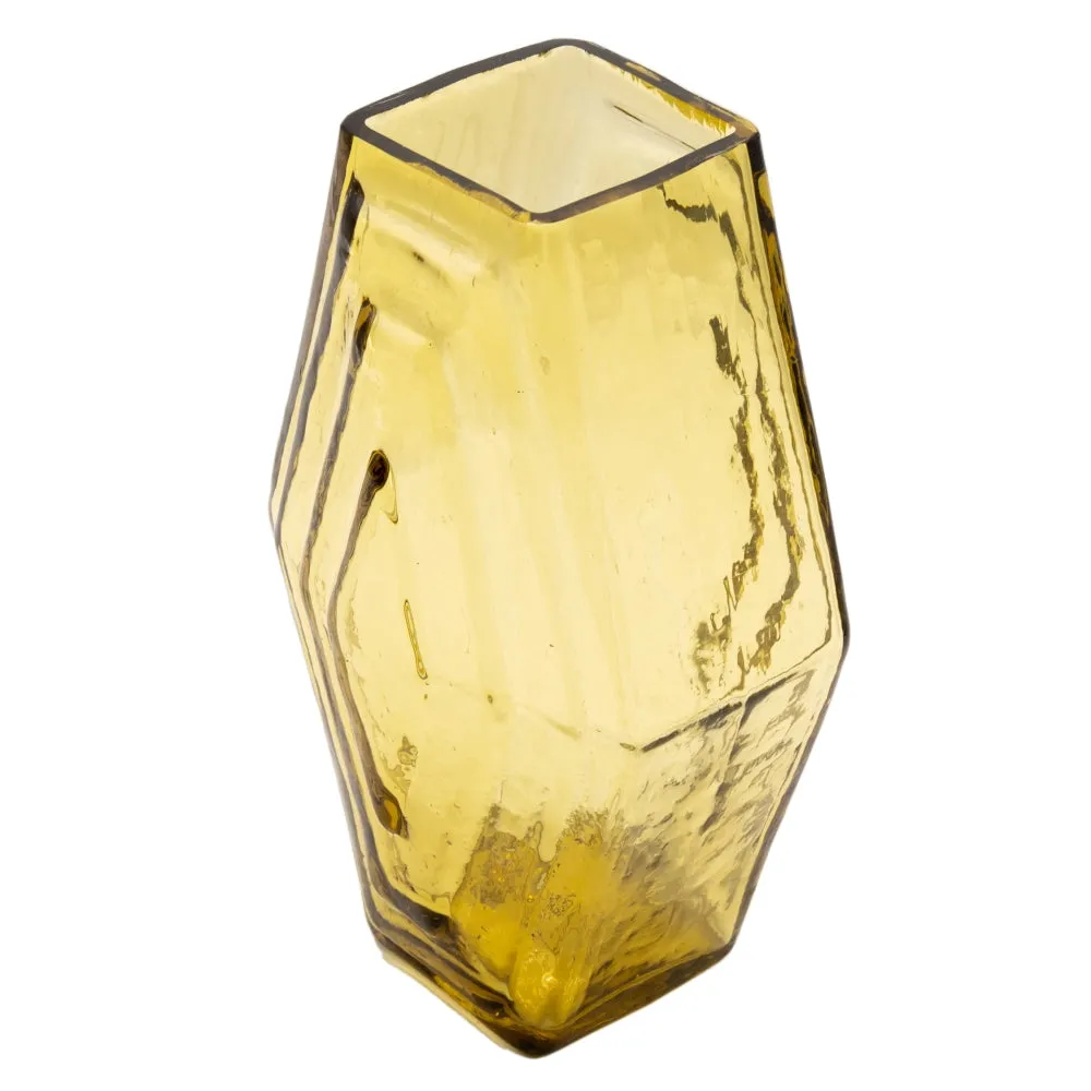 La Maison Naïve grand vase hexagonal verre recyclé vert olive