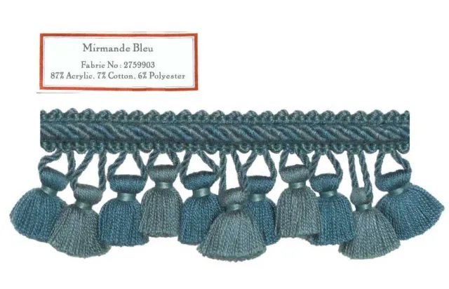 French General Mirmande Bleu galon au mètre