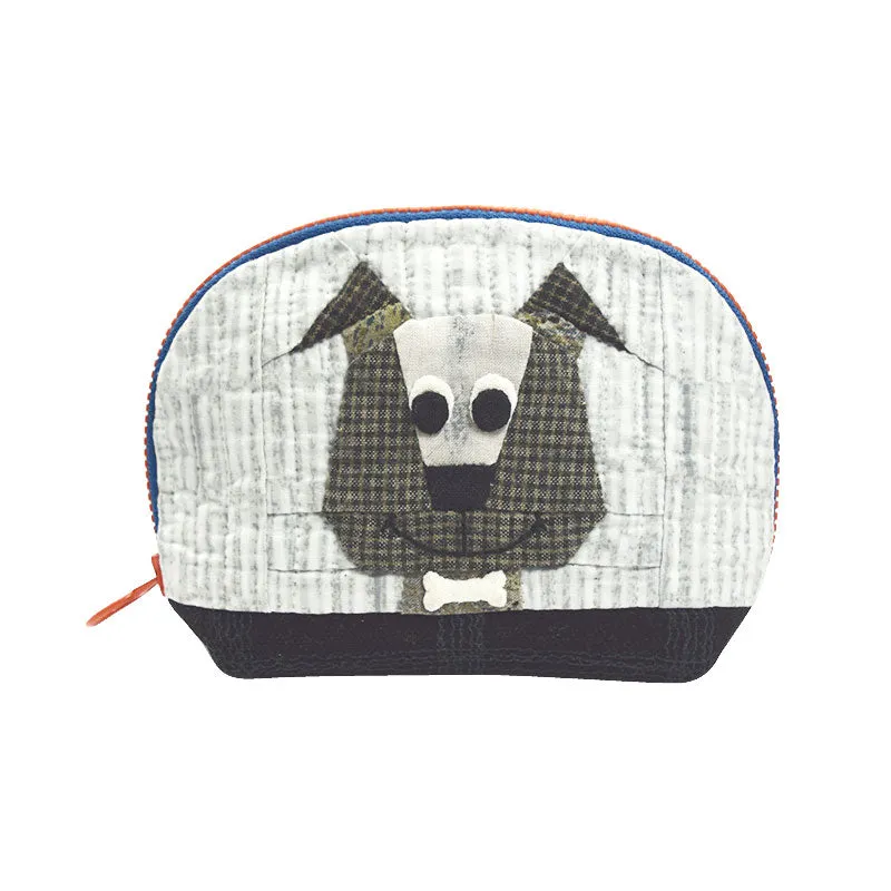 Yoko Saito Mocha kit pochette chien fermeture bleue