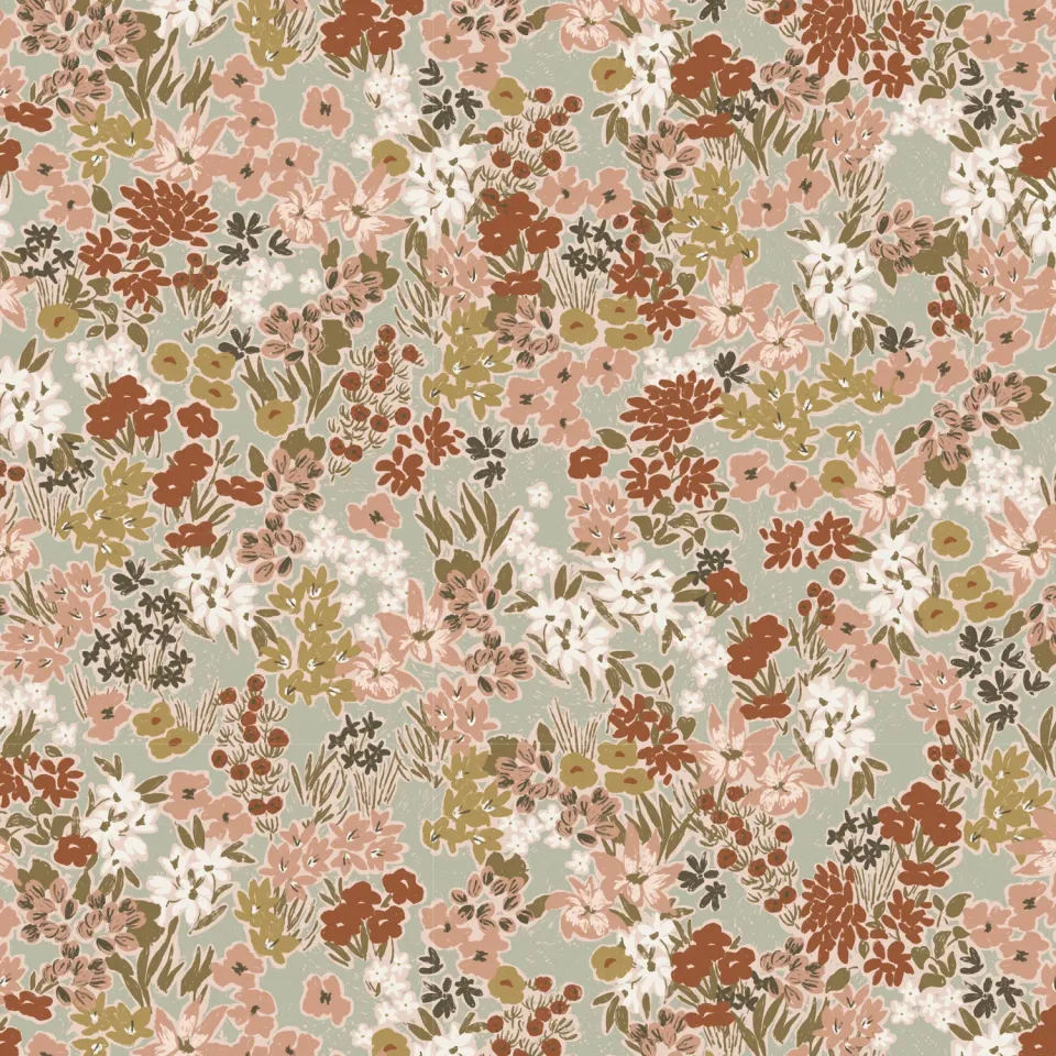 La Maison Naïve échantillon crépon viscose 8,5 cm prairie amande