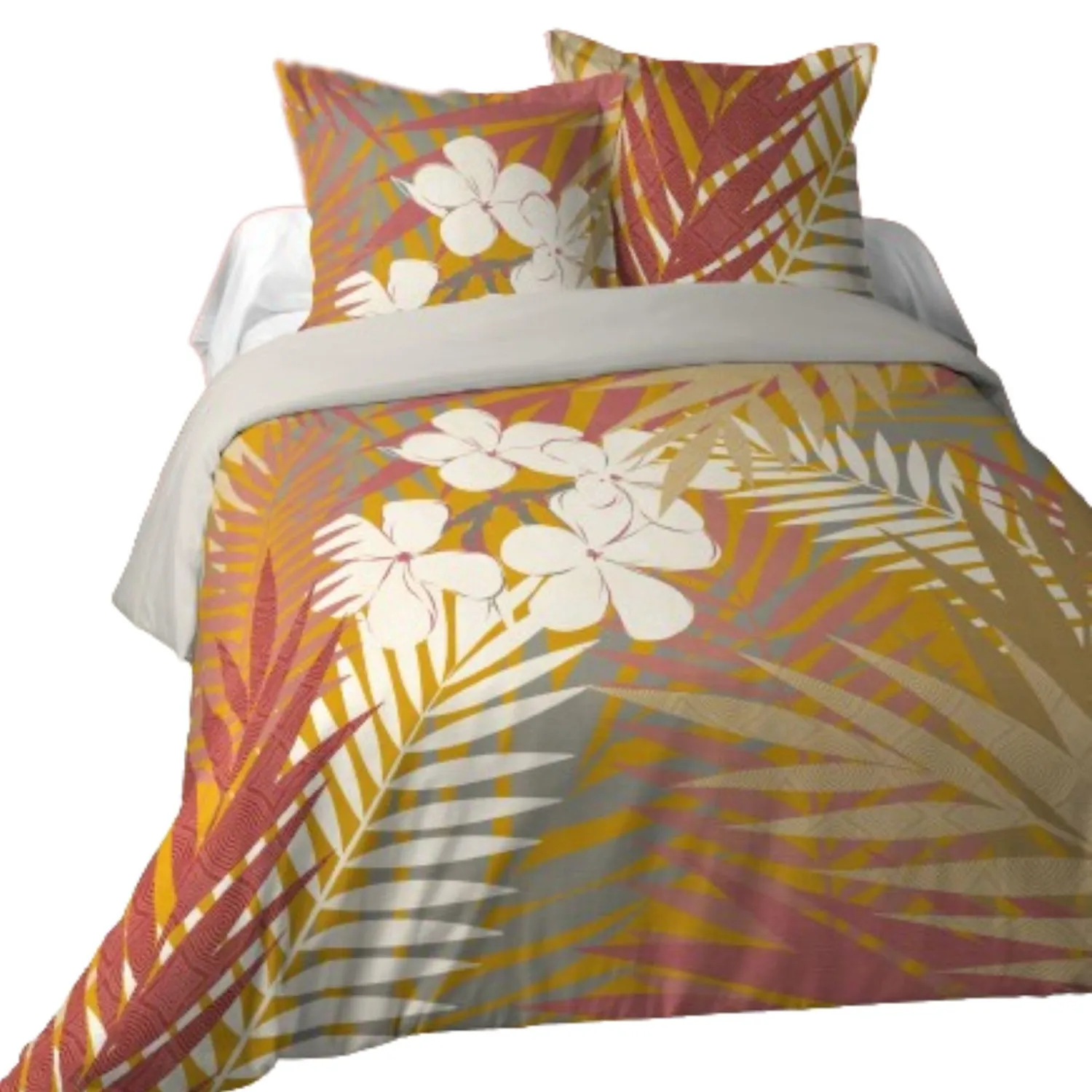 Stof Antilles housse couette 240x220 vert coton +2 taies