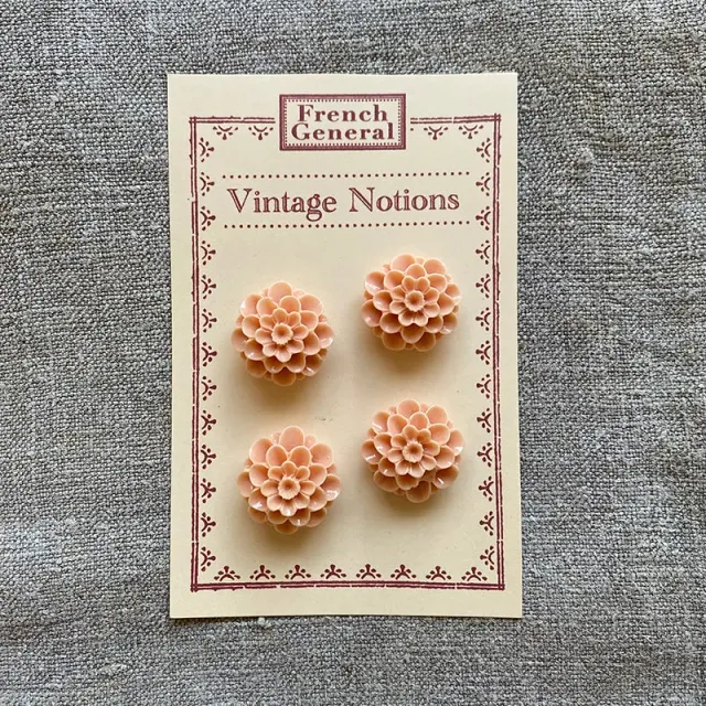French General Floral cabochons couture rose pâle 25 mm x4