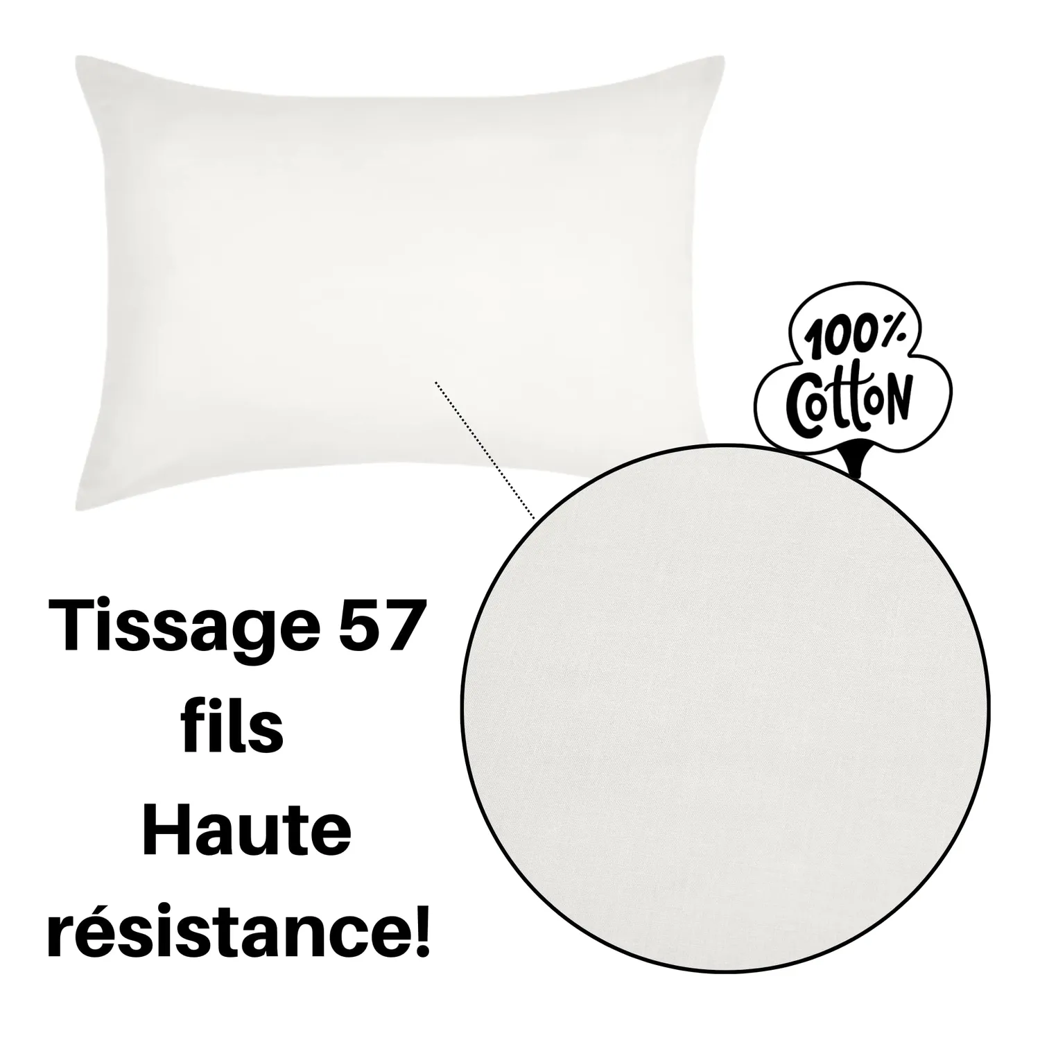 Stof Eden taie d’oreiller 50x70 cm ivoire coton