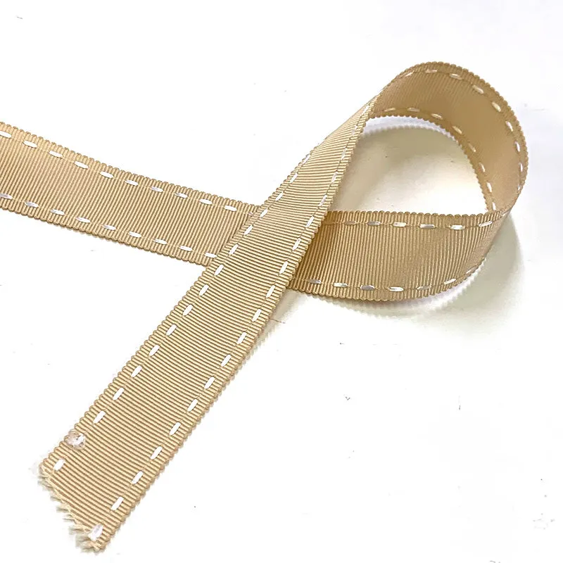 Yoko Saito ruban beige pointillés 2,5 cm au mètre