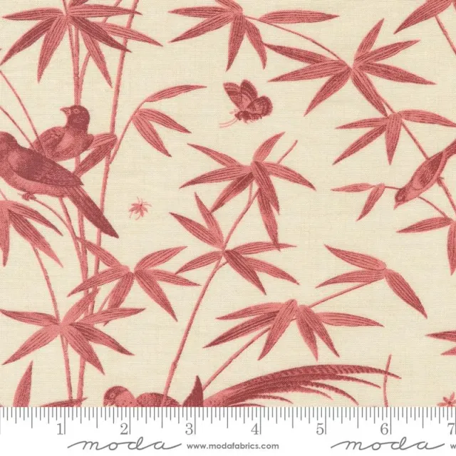 French General Rouenneries Trois tissu coton rose 13960-12 au mètre