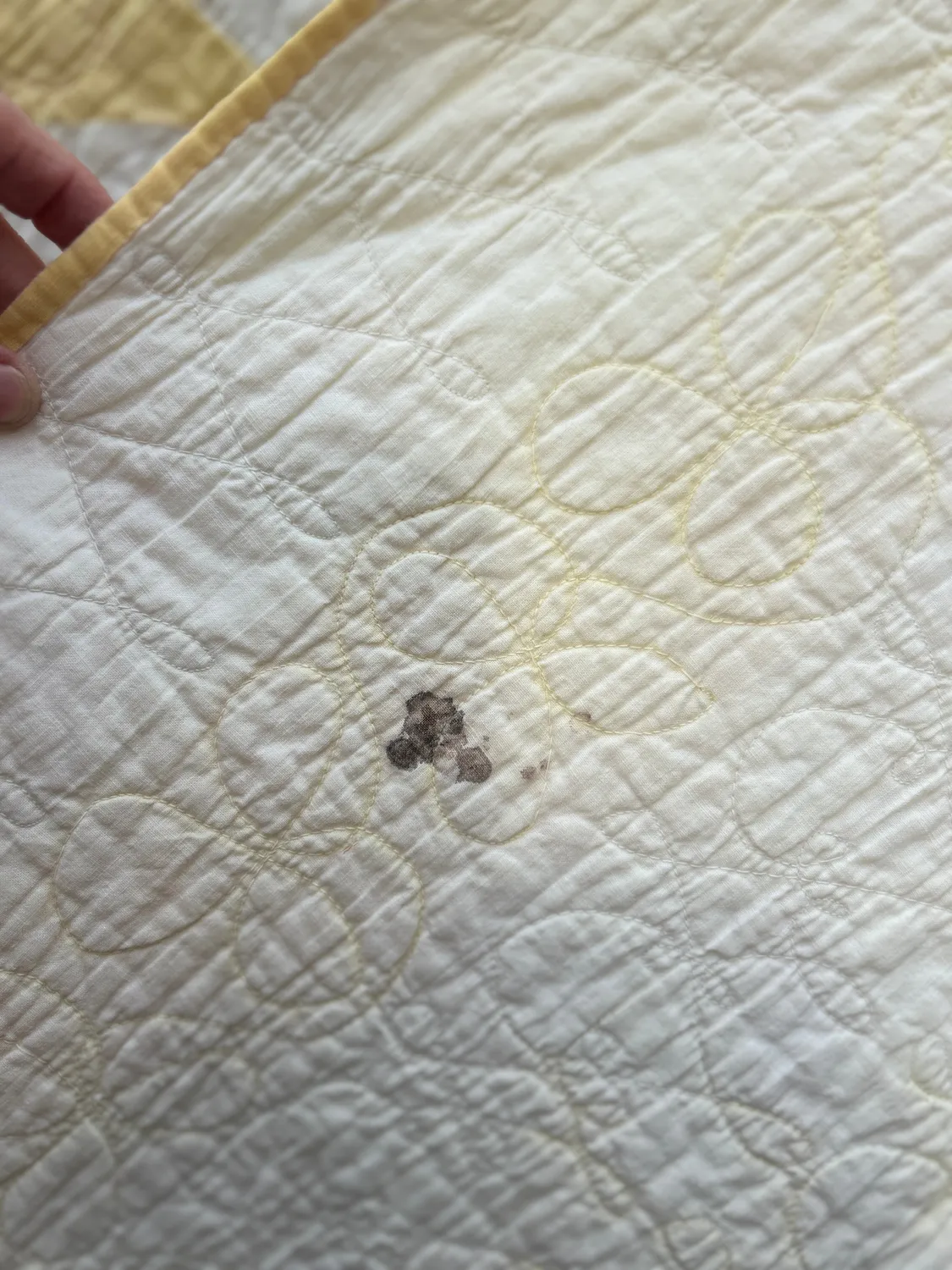 French General quilt vintage paniers jaune 62x76 pouces