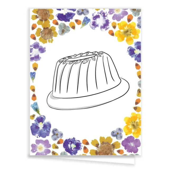 Tribu Indigo kouglof carte de vœux fleurie A6 recyclée