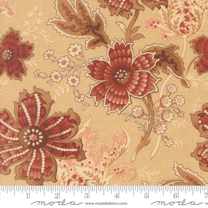 French General Le Jardin Rouge 36150 15 tissu coton oyster