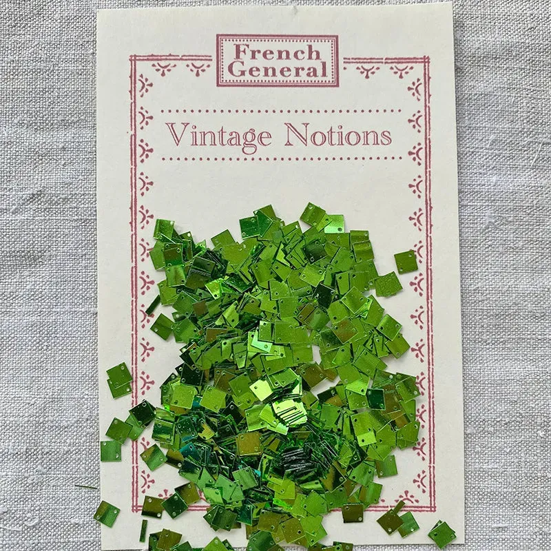 French General sequins vintage carrés vert Kelly 1000 pcs