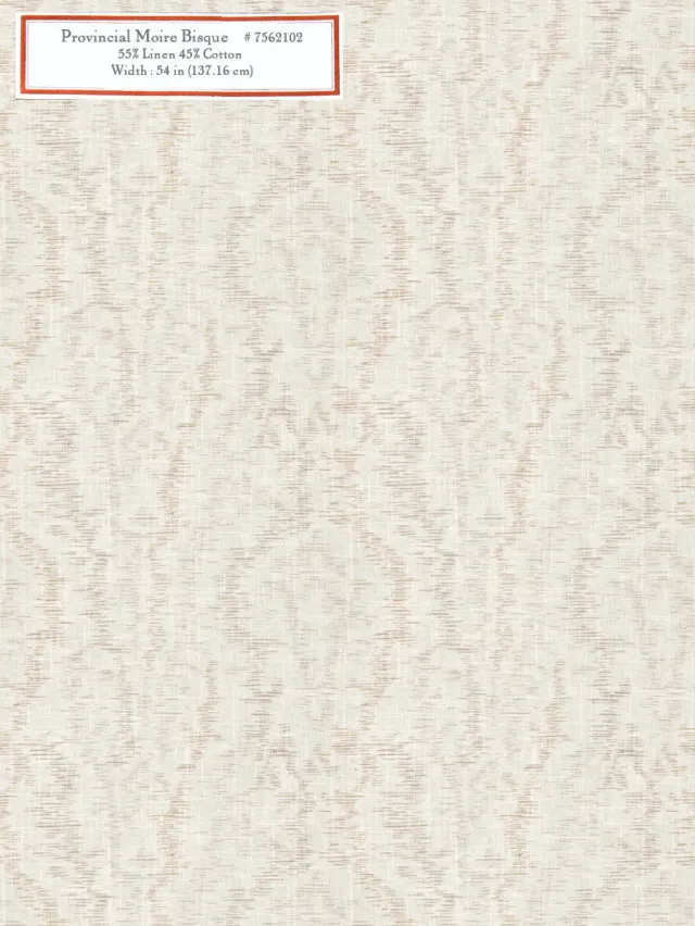 French General Volume II tissu ameublement Provincial Moire Bisque au mètre