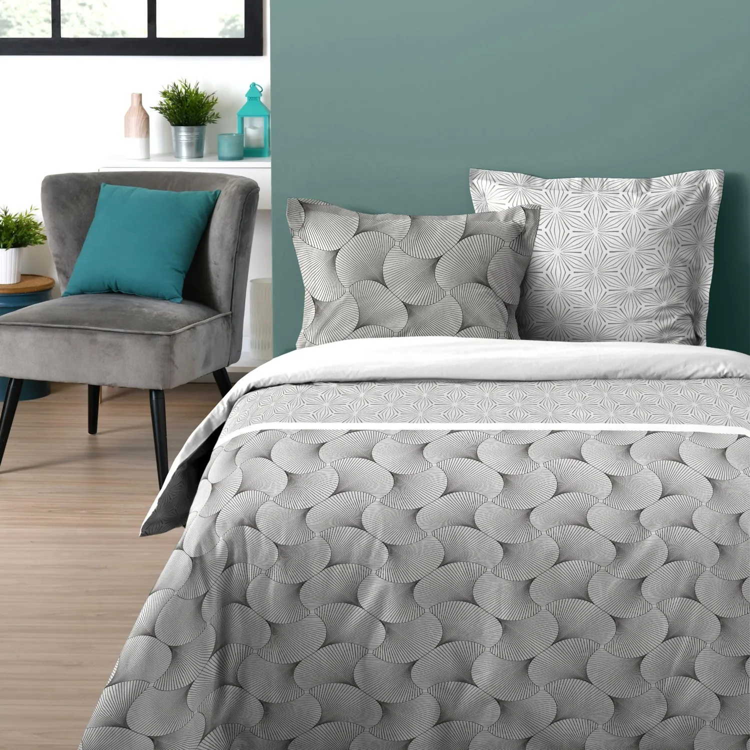 STOF Canberra parure housse couette 240x220 gris coton