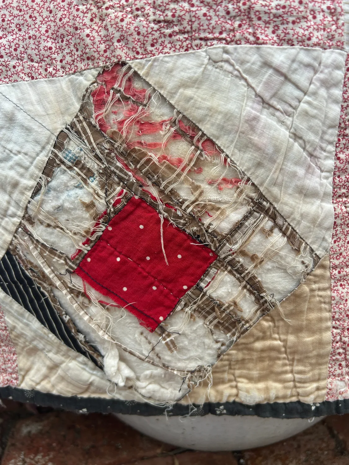 French General Quilt in a Quilt quilt ancien 178x190cm à découper