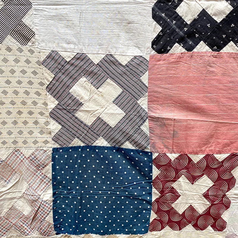 French General Antique Album dessus de quilt ancien coton 185x216 cm
