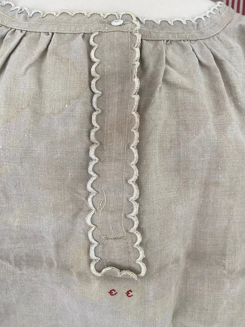 French General Chemise n°6 chemise chanvre ancien taille 6-8