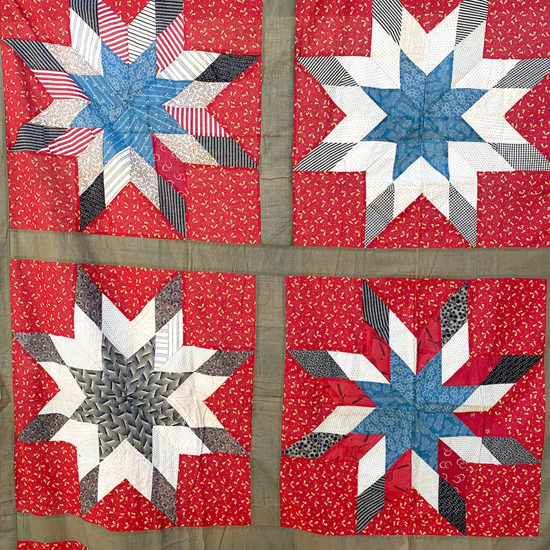 French General Antique Texas Star dessus quilt 200 x 203 cm