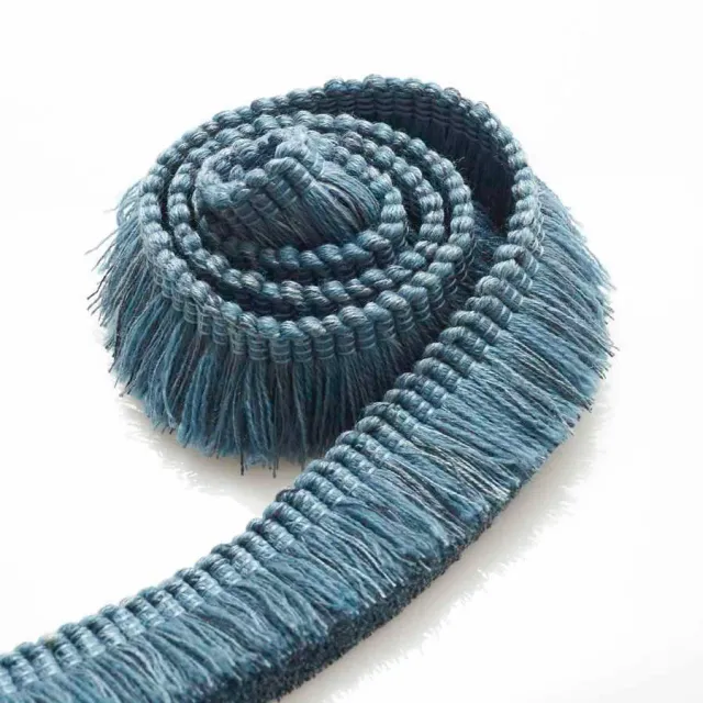 French General Blanchard Bleu galon décoratif lin au mètre