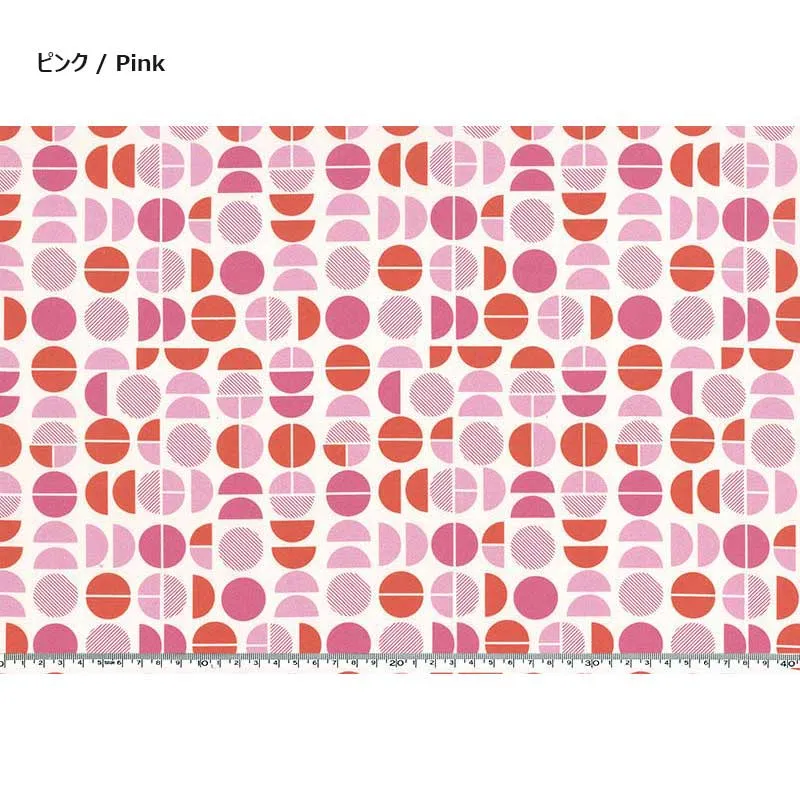 Yoko Saito tissu coton USA rose cercles au mètre