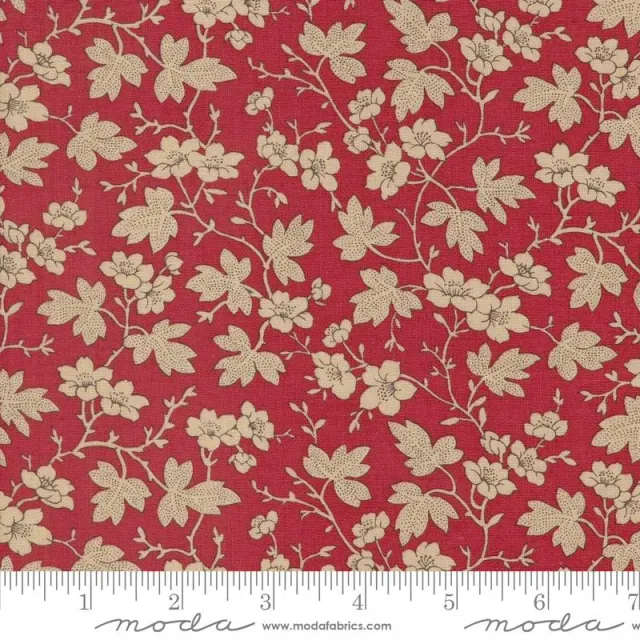 French General Rouenneries Trois 13964 14 tissu coton rouge au mètre