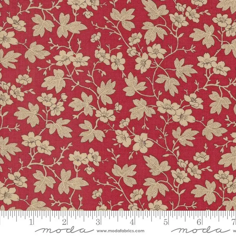 French General Rouenneries Trois 13964 14 tissu coton rouge au mètre