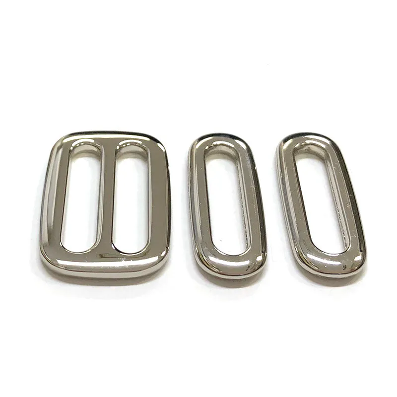 Yoko Saito Rectangle lot boucles réglage sangle 2 cm nickel