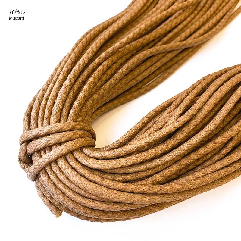 Yoko Saito cordon ciré froissé épais 4mm au mètre