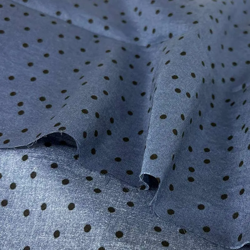 Yoko Saito 80s Royal Lawn tissu coton pois verts au mètre