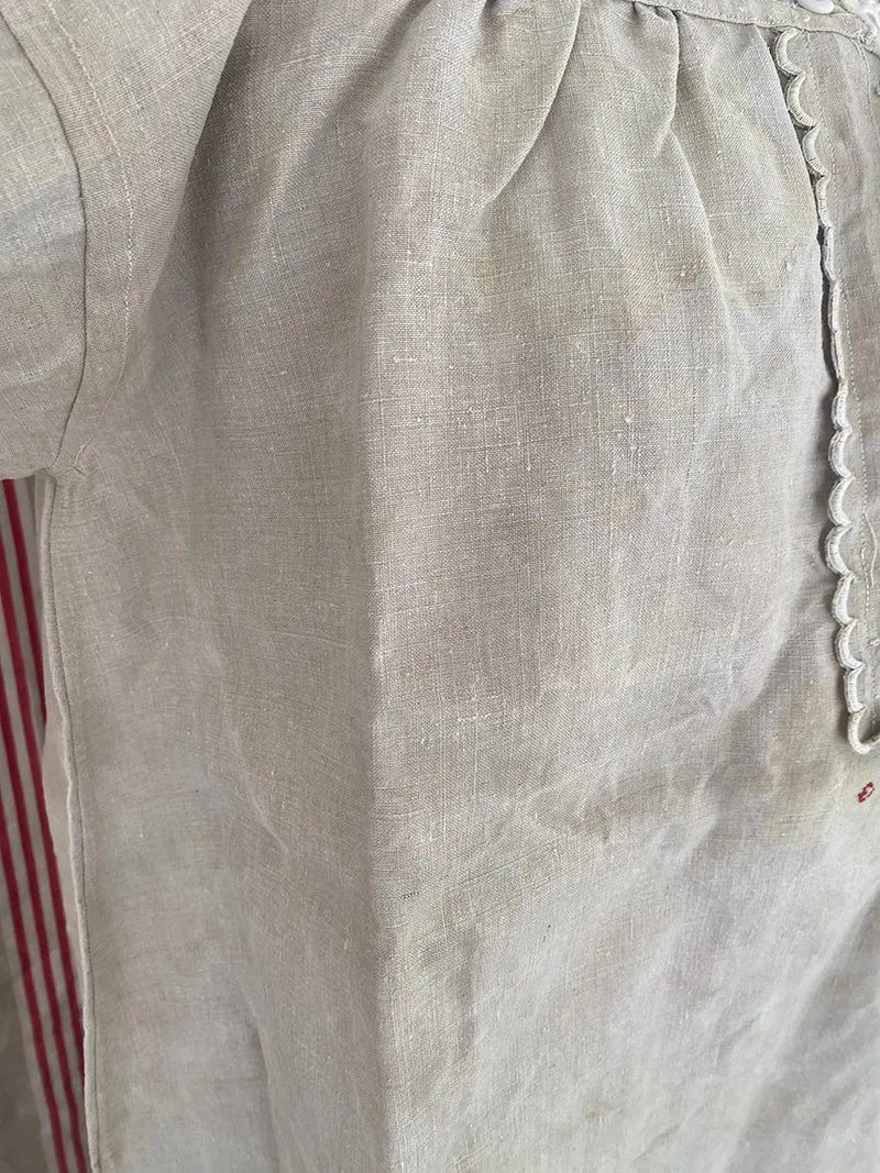French General Chemise n°6 chemise chanvre ancien taille 6-8