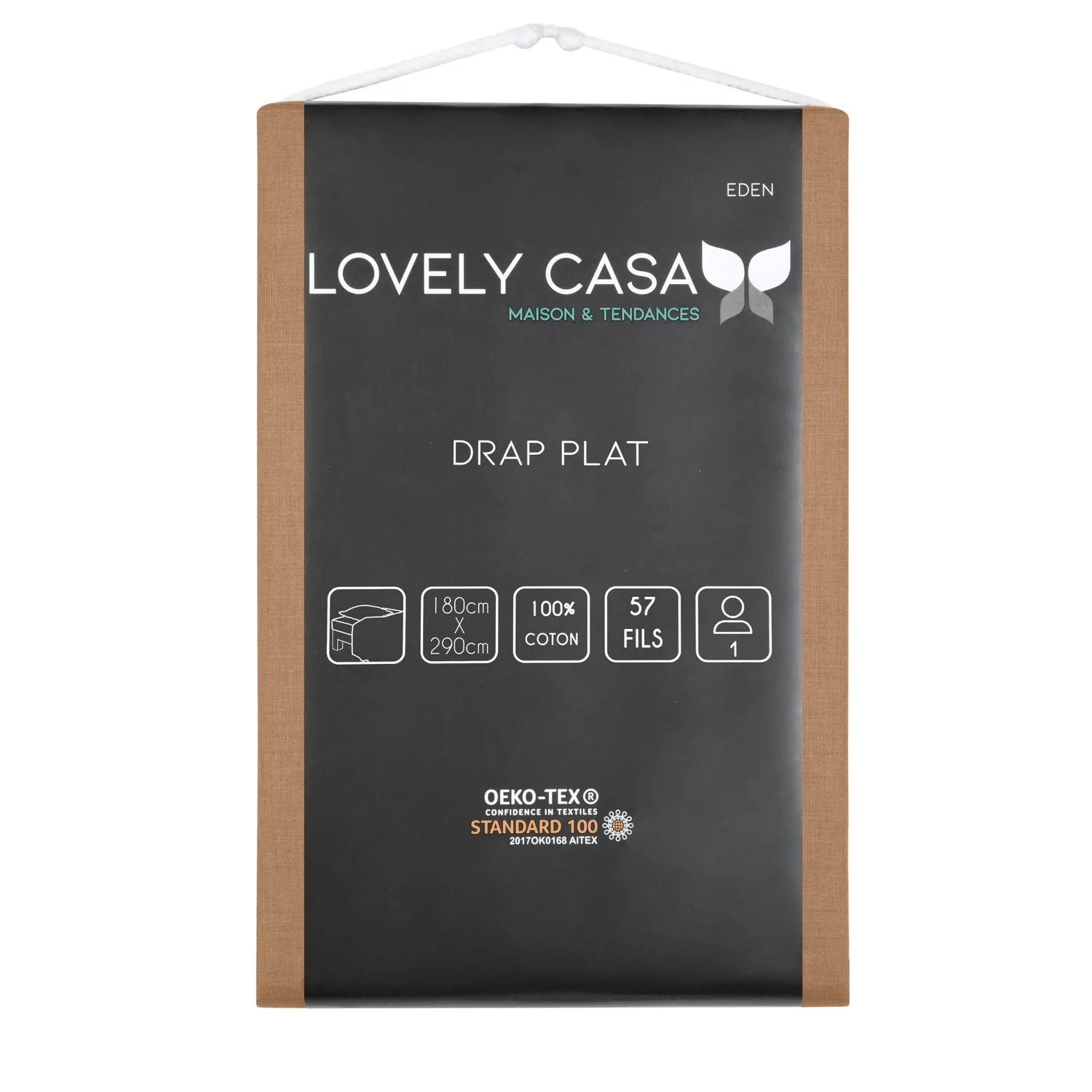 STOF Eden drap plat 180x290 cm curry 100% coton