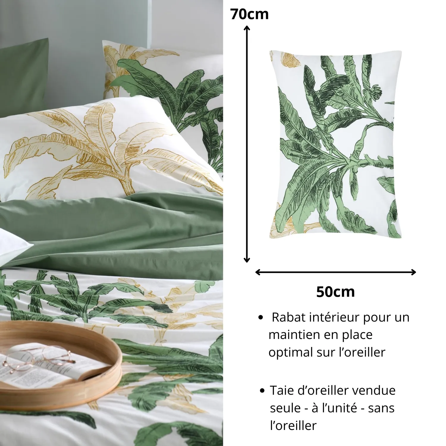STOF Arama taie d'oreiller 50x70 vert percale