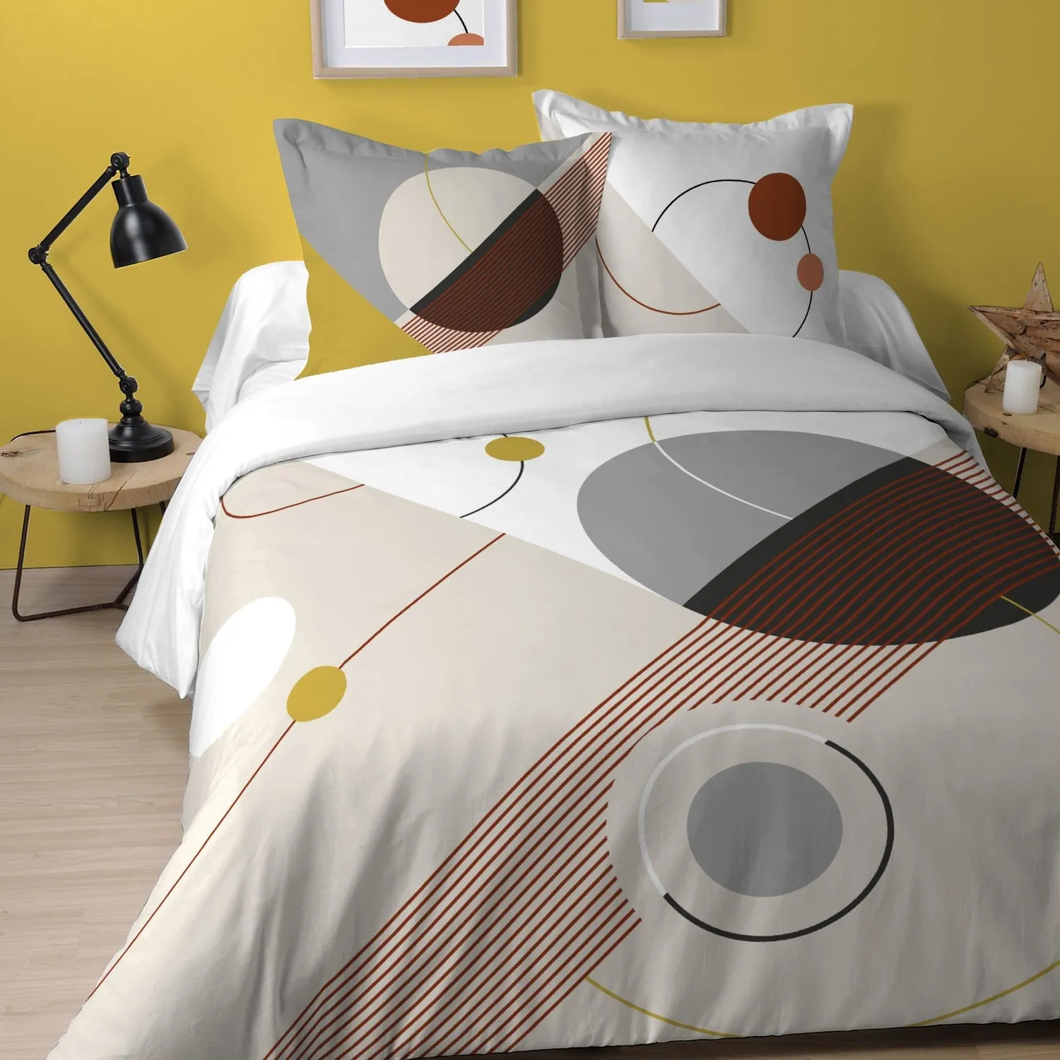 Stof Chroma housse couette 240x220 beige coton +2 taies