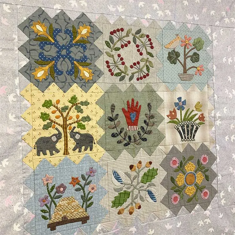 Yoko Saito Baltimore patron tapisserie appliqué 78cm