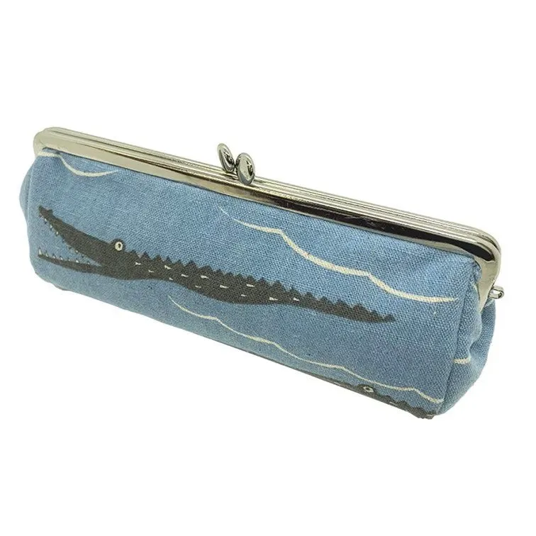 Yoko Saito Purse Pen Case kit trousse fermoir croco