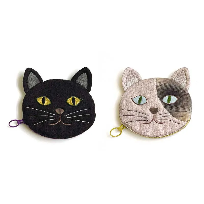 Yoko Saito pochettes chats A et B kit couture appliqué