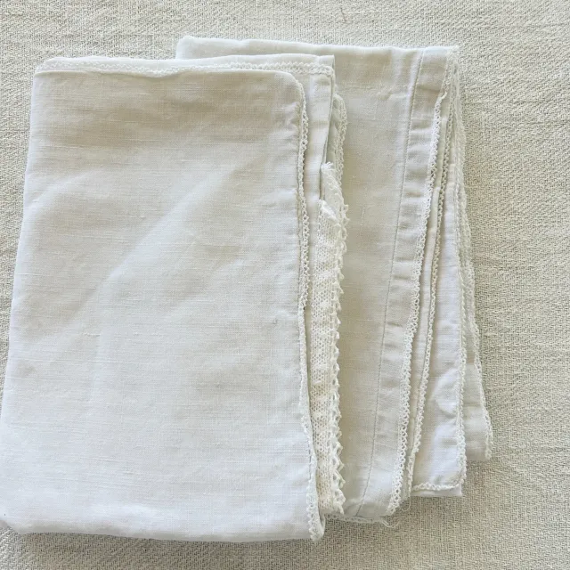 French General taies lin ancien dentelle lot de 2