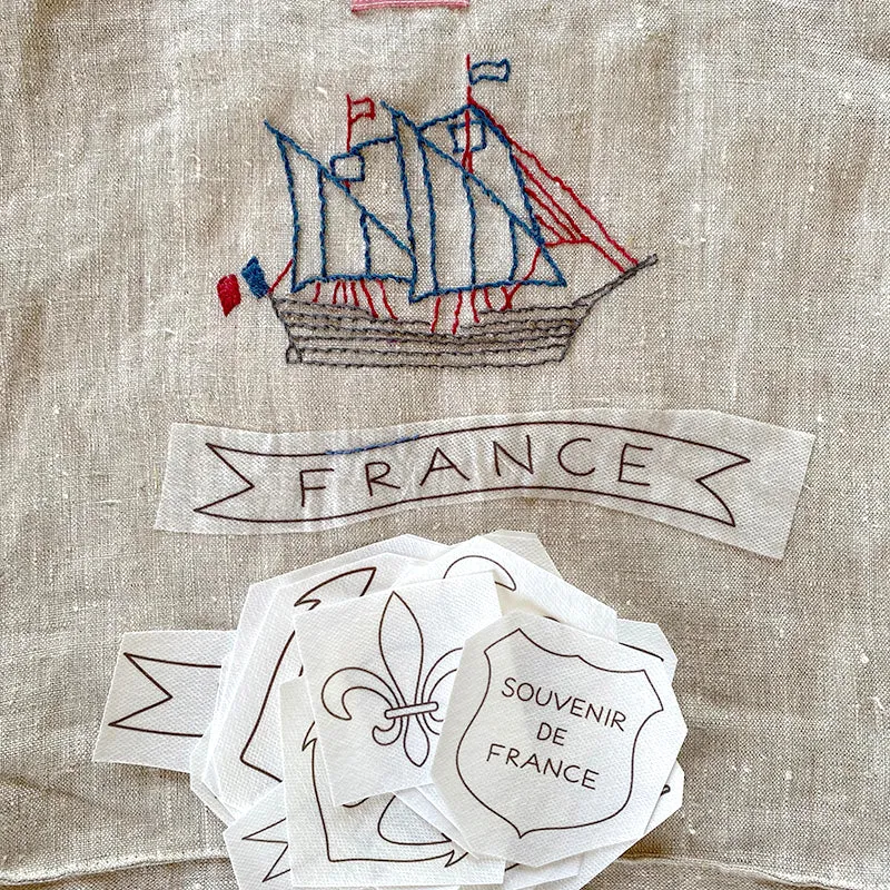 French General French Souvenir motifs broderie autocollants x12