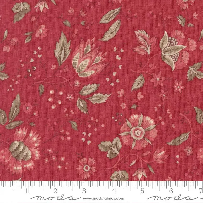 French General Joie de Vivre Rouge 13982 13 tissu coton