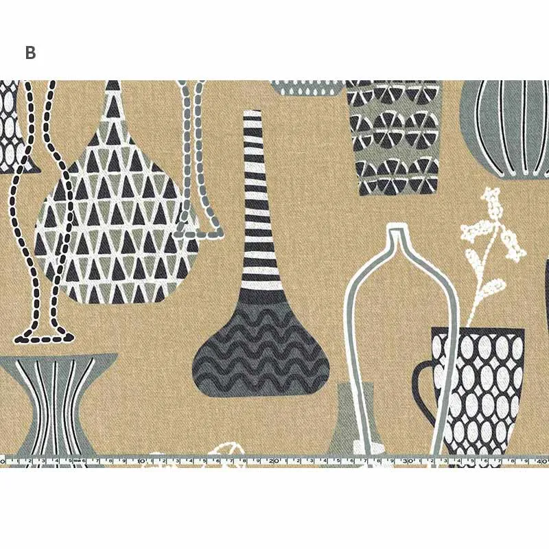 Yoko Saito 10731 tissu coton au mètre oxford vases coloris A