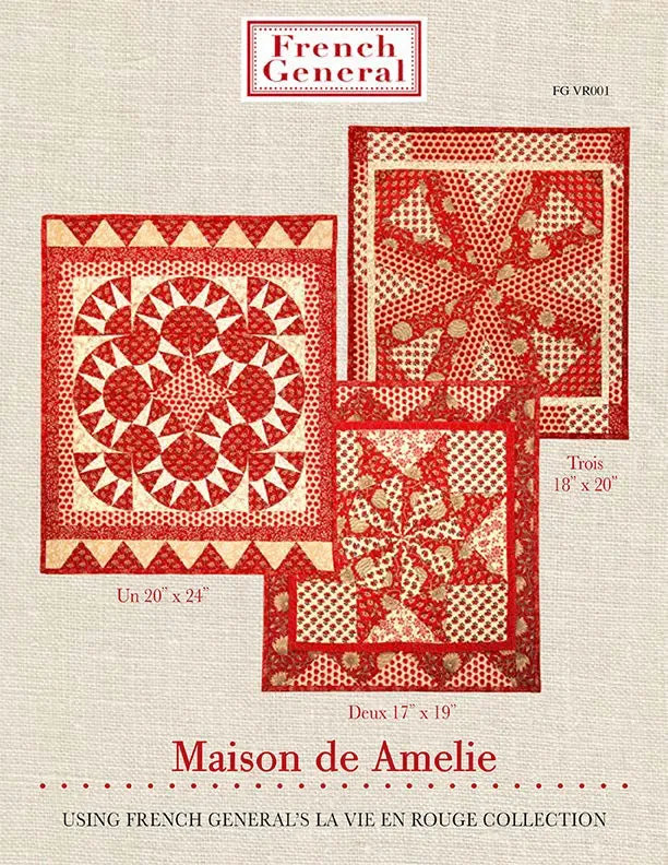 French General Amelie patron quilt poupée imprimé La Vie en Rouge