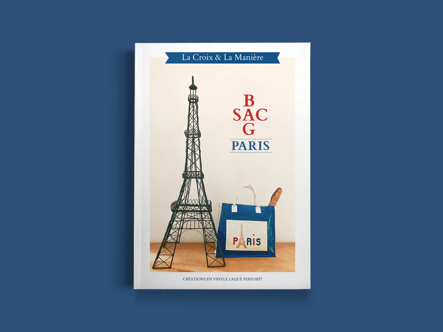 La Croix et La Manière SAC-BAG Tour Eiffel kit sac vinyle bleu