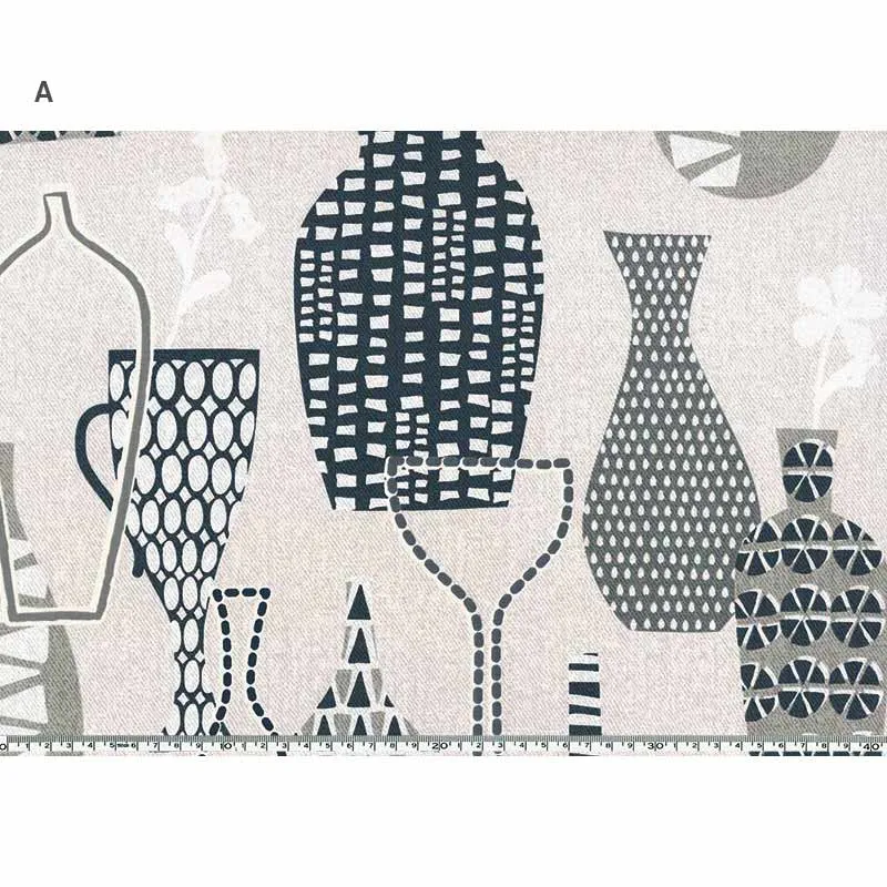 Yoko Saito 10731 tissu coton au mètre oxford vases coloris A